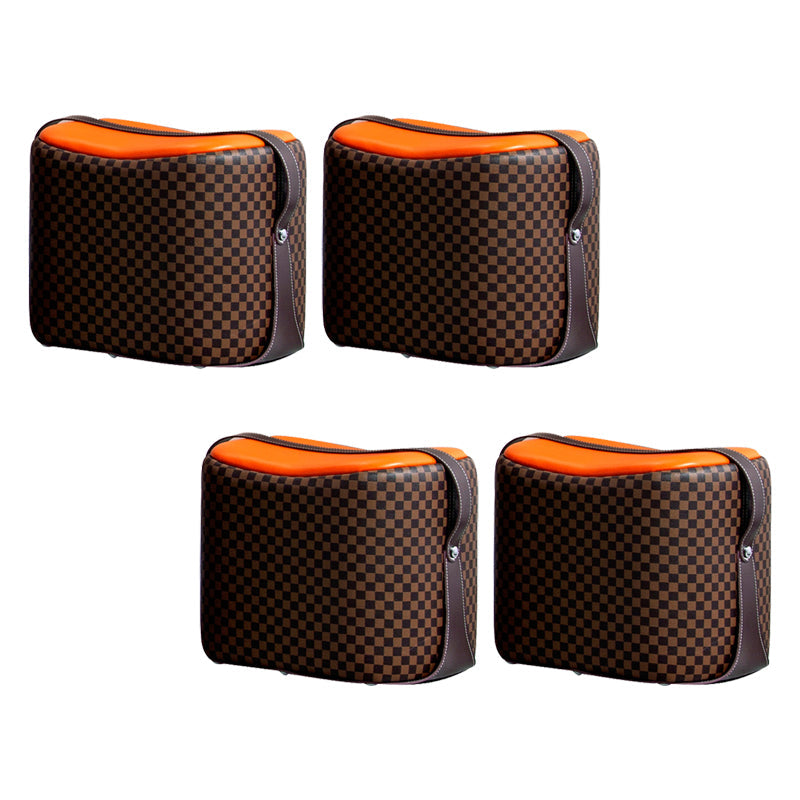 Contemporary Faux Leather Upholstered Ottoman Rectangle Shape Standard Coffee 4 Piece Set Clearhalo 'furn' 'furn_ottomans_poufs' 'Furniture' 'Living Room Furniture' 'Ottomans & Poufs' 'ottomans_poufs' 5687175