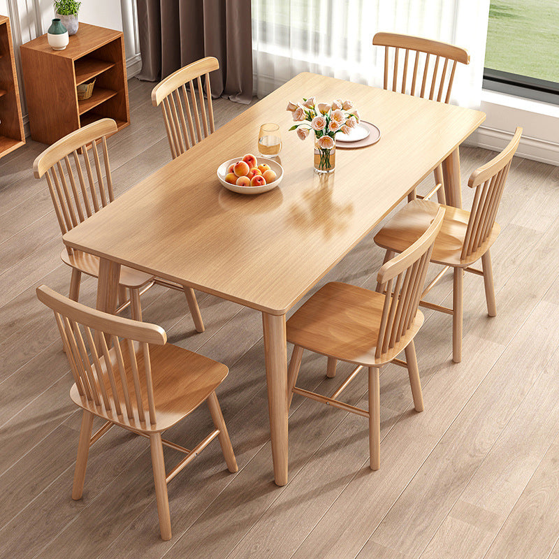 Mesa de madera rectangular moderna mesa de comedor de altura estándar con 4 patas