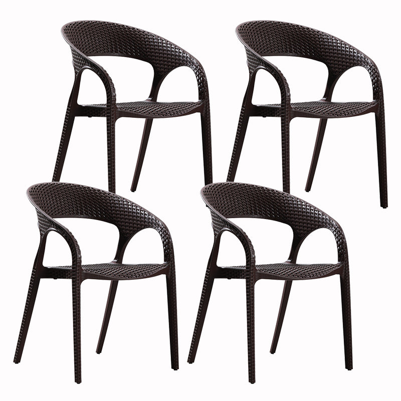 Open Back Armchair Plastic Scandinavian Kitchen Dining Room Chair