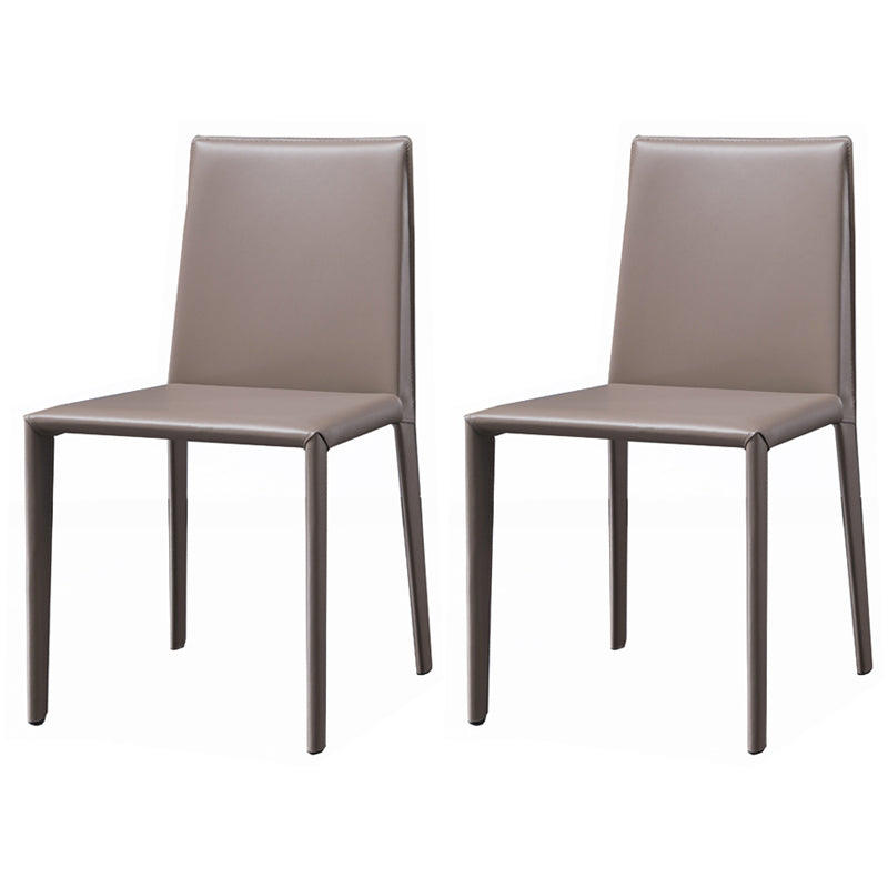 Modern Leather Armless Dining Chair Metal Dining Room Chairs for Home Use
