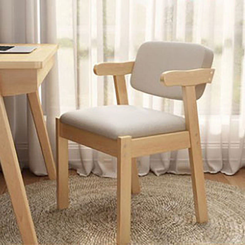 Contemporary Dining Chairs Arm Side Chair with Wooden Legs for Kitchen