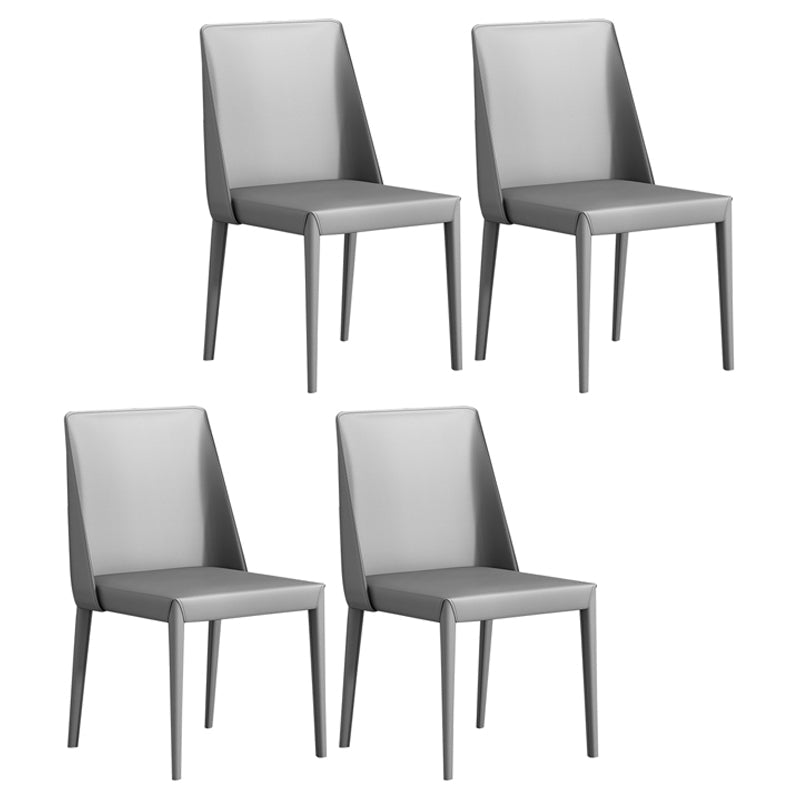 Modern Metal Dining Armless Chair Leather Dining Room Chairs for Restaurant Use