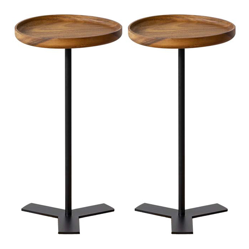 Table de l'extrémité latérale de style contemporain piédestal de canapé rond