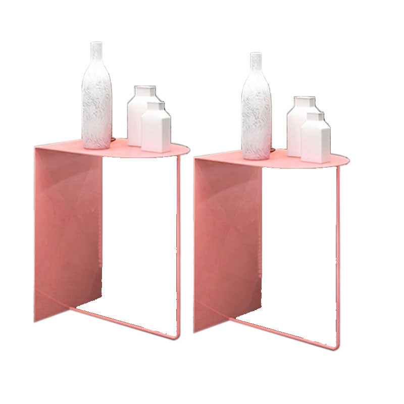 Round Metal Side Table with Abstract Base in Medieval Modern Style