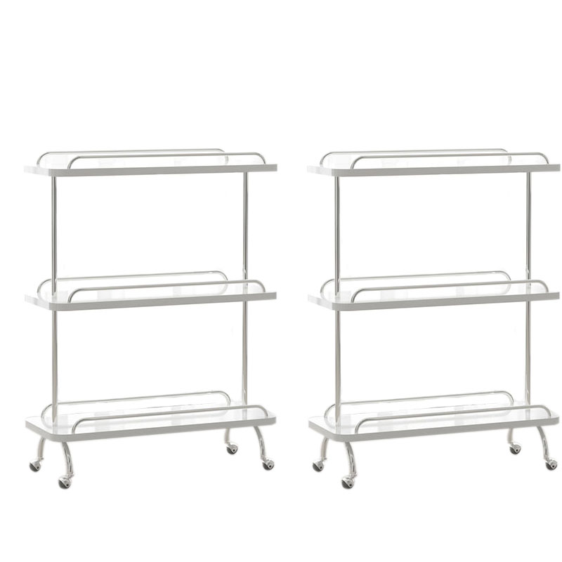 Rechthoekige bijzettafel met wielbasis Midden-eeuwse moderne stijl met opbergplank