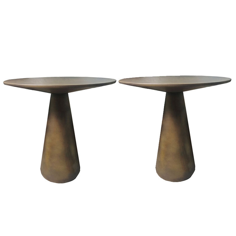 Mid-century Modern Style Pedestal Base Circular Top Metal Side Table Brass 2 Clearhalo 'Coffee & Accent Tables' 'End & Side Tables' 'end_side_tables' 'furn' 'furn_end_side_tables' 'Furniture' 'Living Room Furniture' 5688399