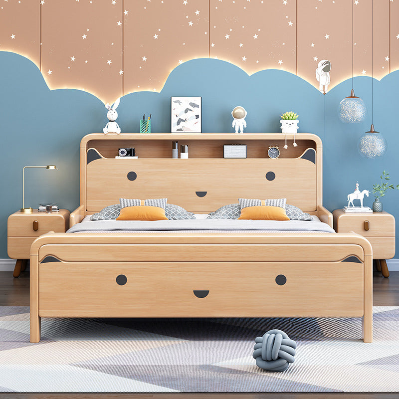 Scandinavisch rechthoekig paneel hoofdeinde standaard bed met benen