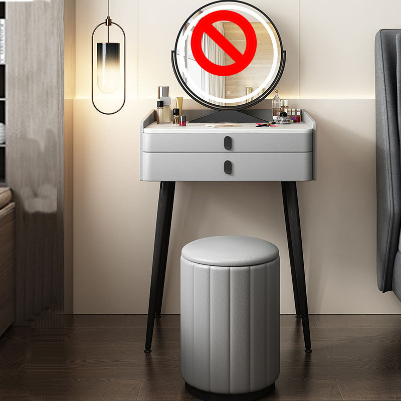 Luxe ijdelheid 2 opbergladen met gewatteerde stenen stenen top dressoir