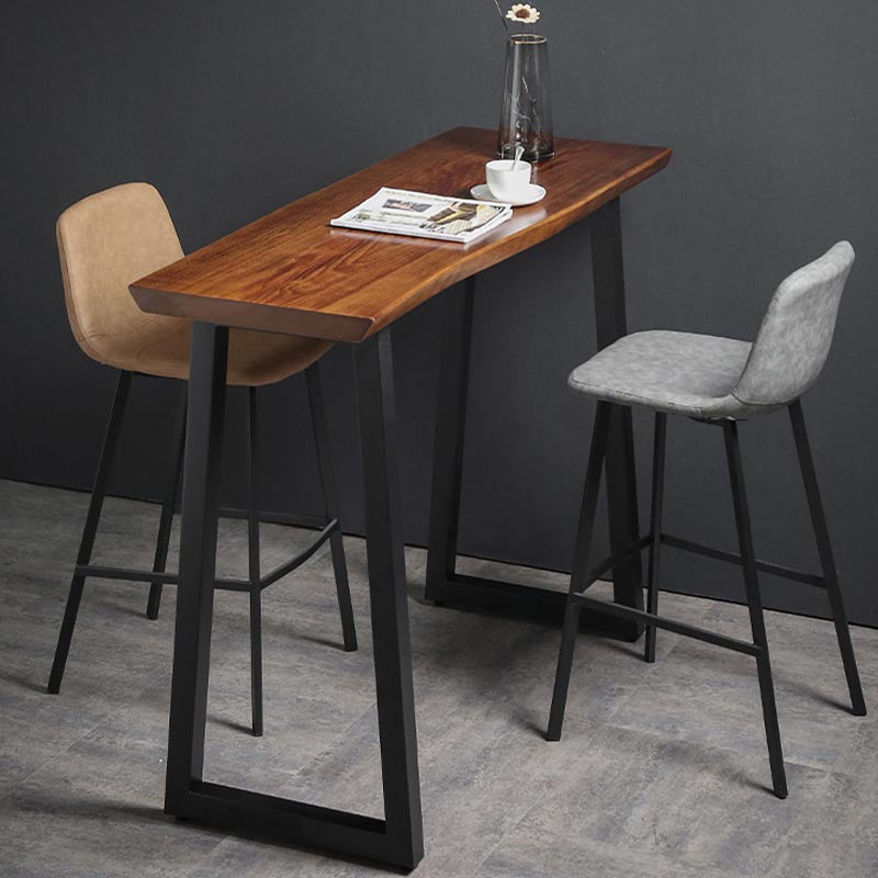 Moderner Stangentisch -Set 1/2/3 PCs Massivholz -Bar -Tisch mit gepolsterten Stangenhocker