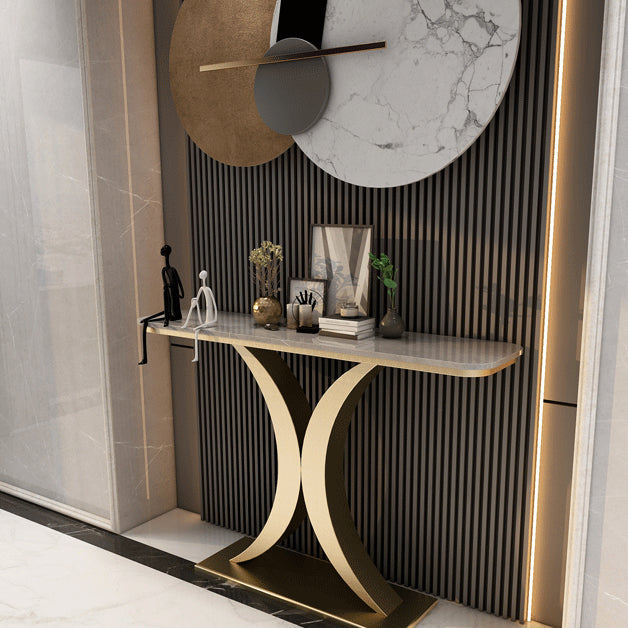 Mesa de consola de piedra Tabla resistente resistente Acento Tabla 31.49 "Alto