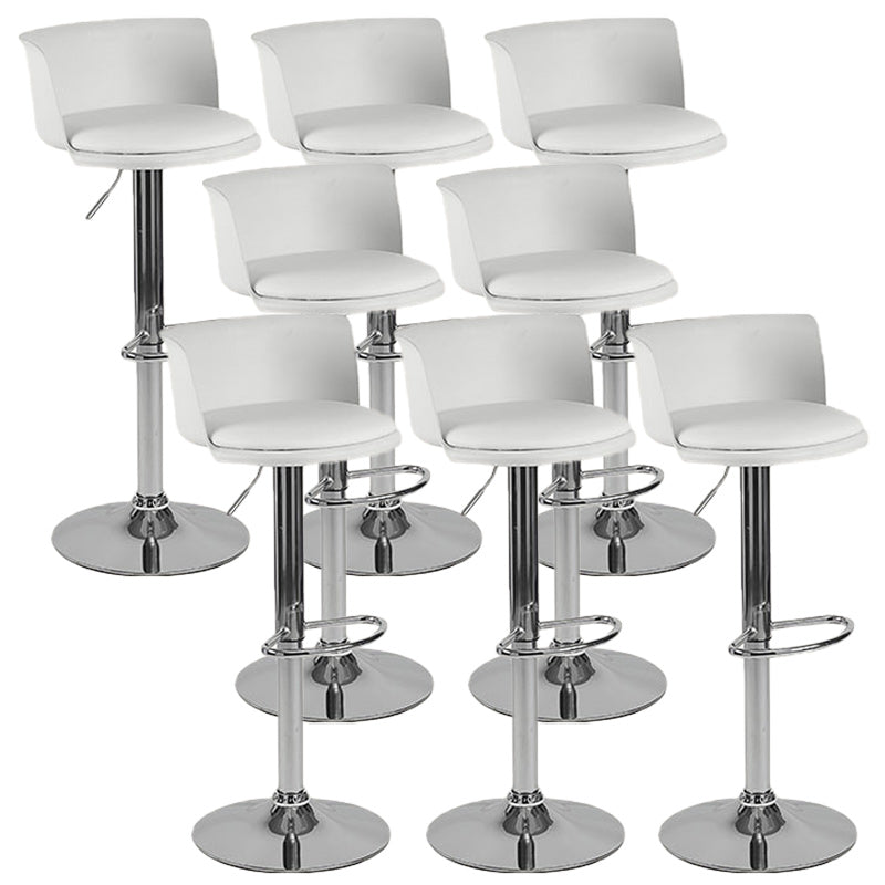Scandinavian Adjustable Height Barstool Faux Leather Swivel Bar Stools White 8 Piece Set Upholstered Clearhalo 'Bar Furniture' 'Bar Stools' 'bar_stools' 'furn' 'furn_bar_stools' 'Furniture' 'Kitchen & Dining Furniture' 5696139