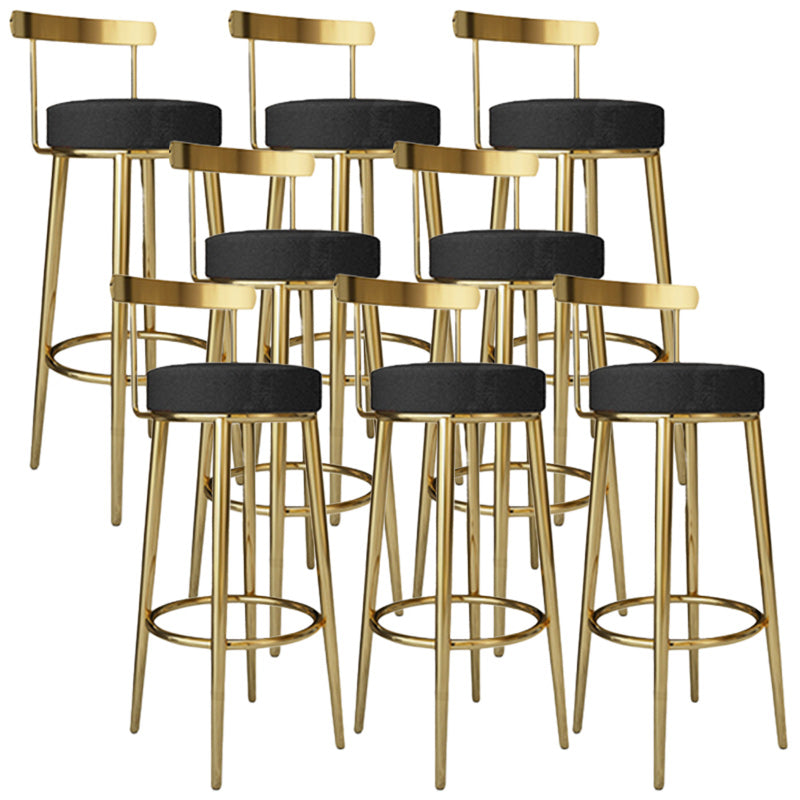 Taburete de barra de asiento redondo de reposapiés de tela de la espalda baja para Bristol