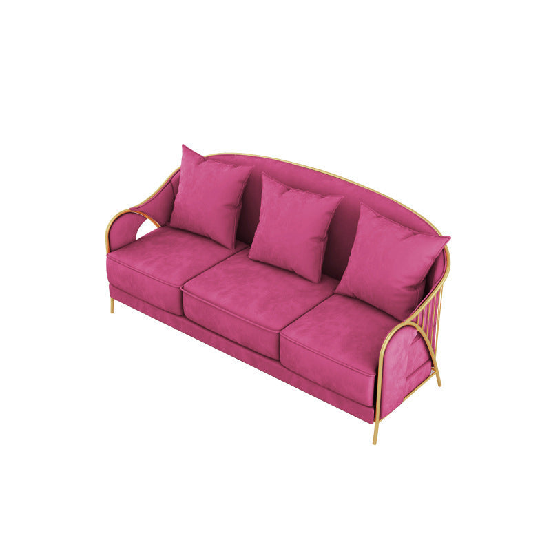 Velvet Hanged Armeensofa mit festem Rücken für Wohnzimmer 34,65 "h