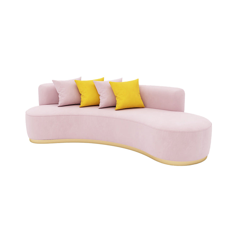 Velvet Contemporary Curved Sofa Standard Armless Sofa for Living Room