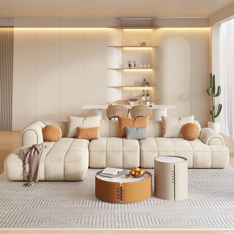 25.59" Tall Contemporary Sectional Recessed Arm Sectional for Living Room