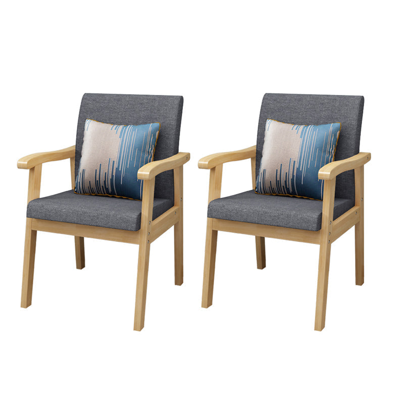 Nordic Style Wood Armrest Cushion Back Solid Wood Frame Arm Chair