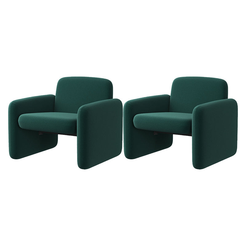 Nordic Style Cloth Handrails Fixed Backrest Square Armrest Sledge Base Arm Chair Green 2 Piece Set Clearhalo 'Accent Chairs' 'accent_chairs' 'Chairs & Seating' 'furn' 'furn_accent_chairs' 'Furniture' 'Living Room Furniture' 5702592