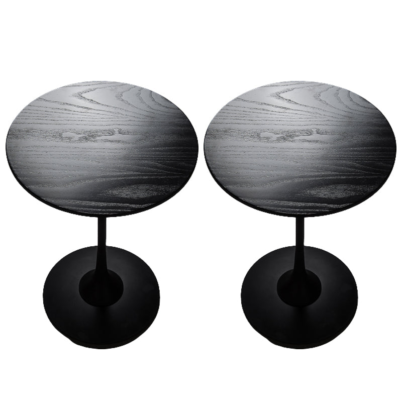 Scandinavian Round Solid Wood Top Side Table Metal Pedestal End Table Black 2 Clearhalo 'Coffee & Accent Tables' 'End & Side Tables' 'end_side_tables' 'furn' 'furn_end_side_tables' 'Furniture' 'Living Room Furniture' 5702675