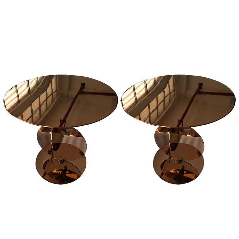 Mesa de metal circular de diseño de pedestal de estilo moderno medieval