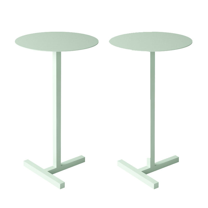 Round Abstract Base Design Metal Side Table Medieval Modern Style