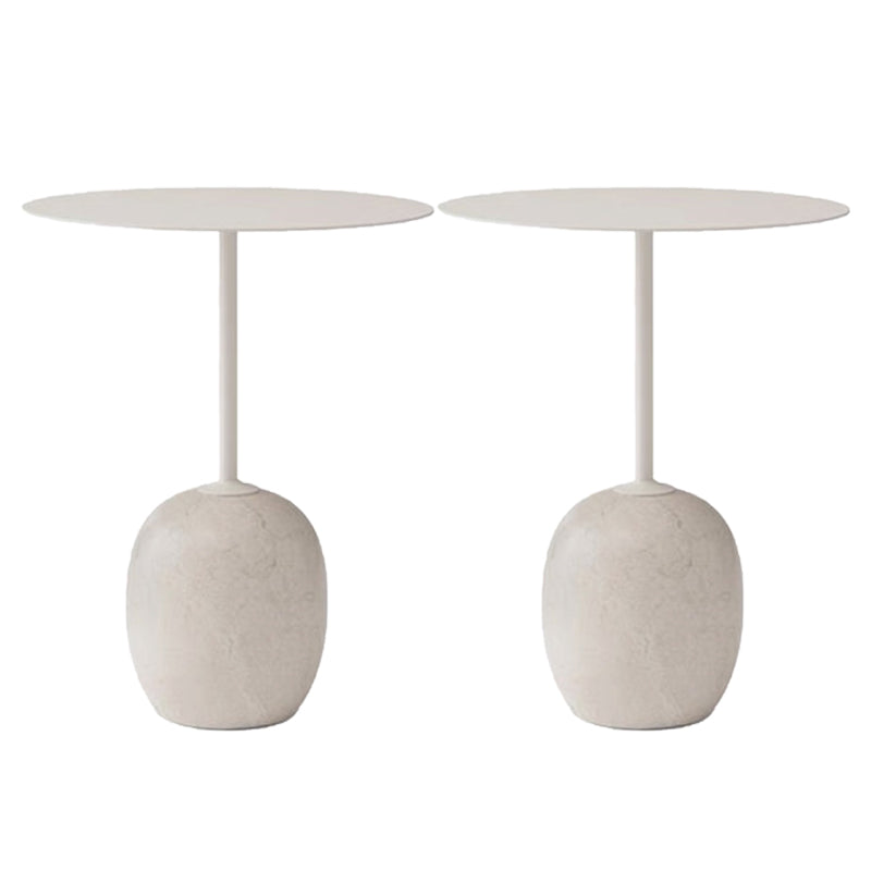 丸いメタルテーブル大理石の台座ベース中世のモダンスタイルのサイドテーブル