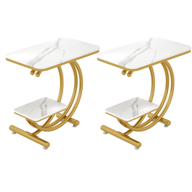 Tableau supérieur du rectangle moderne 23,6 "Tableau de base en fer C avec étagère