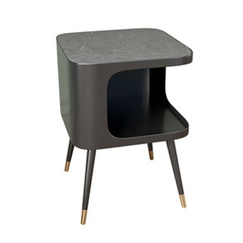 Modern 20 Inch H Bed Nightstand Open Storage Stone Top Legs Included Night Table
