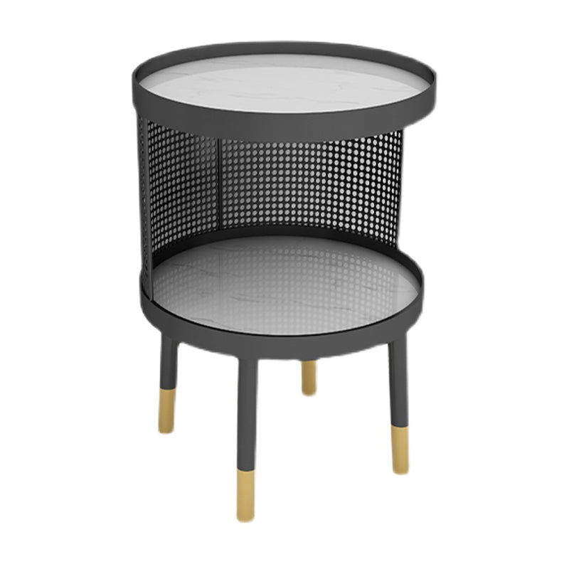 23 pouces H Nightand Tableau moderne en pierre ouverte en pierre supérieure Les jambes de nuit incluent la table de nuit