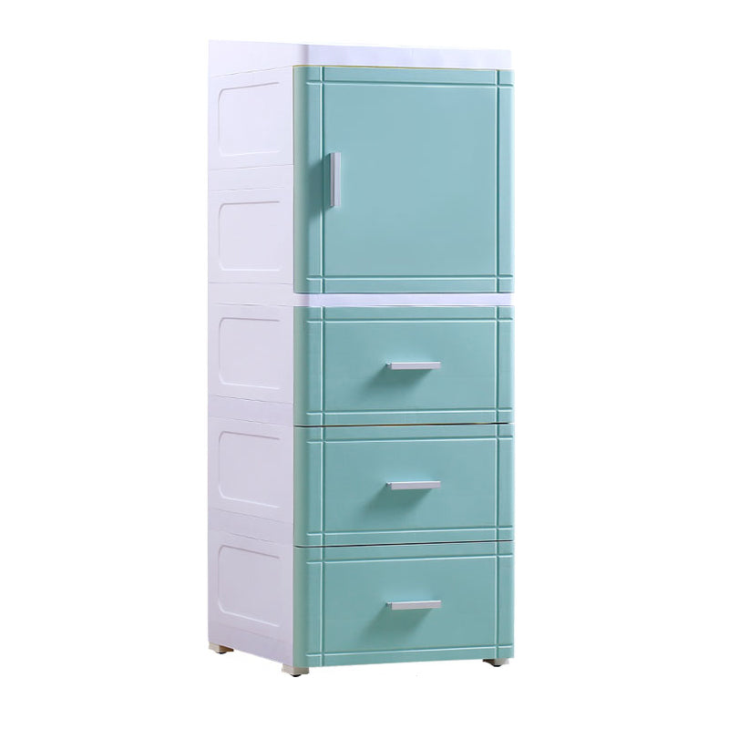 Table de nuit en plastique de 37,4 "H avec 1 porte et 2/3 Drawer