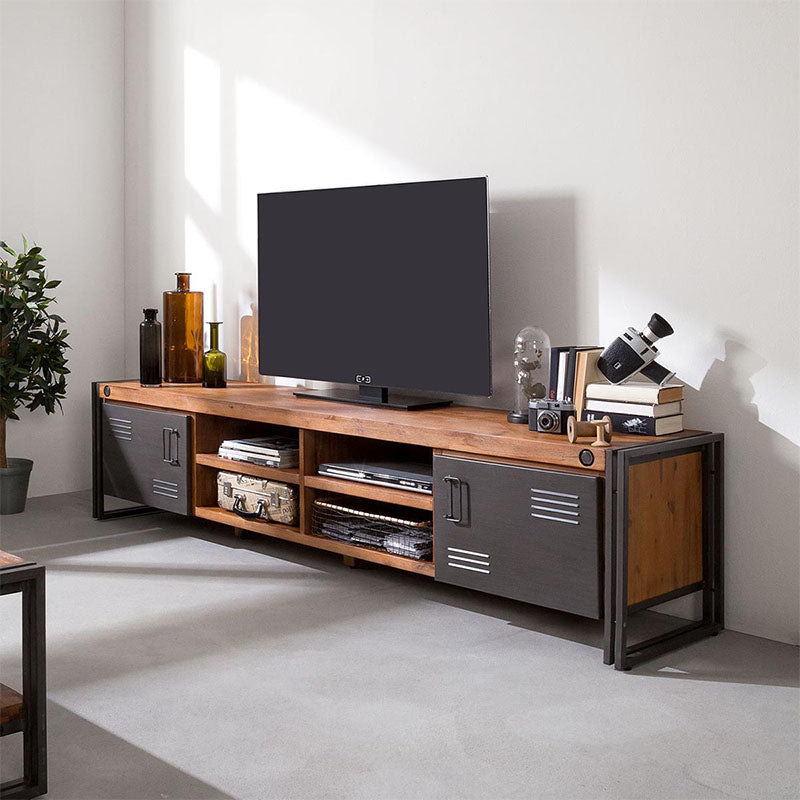 Console televisiva industriale Console TV in legno massiccio con 2 porte
