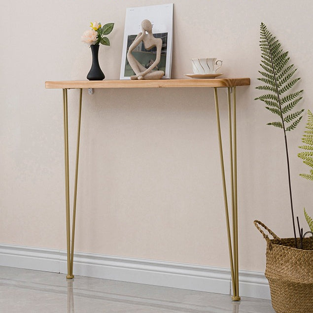 Tabella della console in legno massiccio rettangolare 31.49 "tavolo di accento alto con telaio di ferro