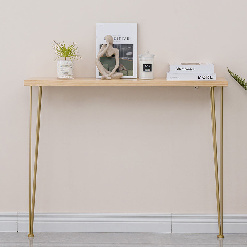 Divano moderno della metà del secolo Tavolo da 31,5 "H tavolo da console in legno massiccio con gambe metalliche