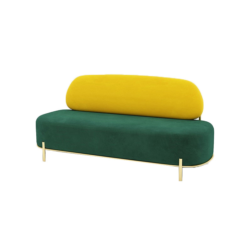 アパートのソファ用のアームレスコンテンポラリーソファベルベットバック