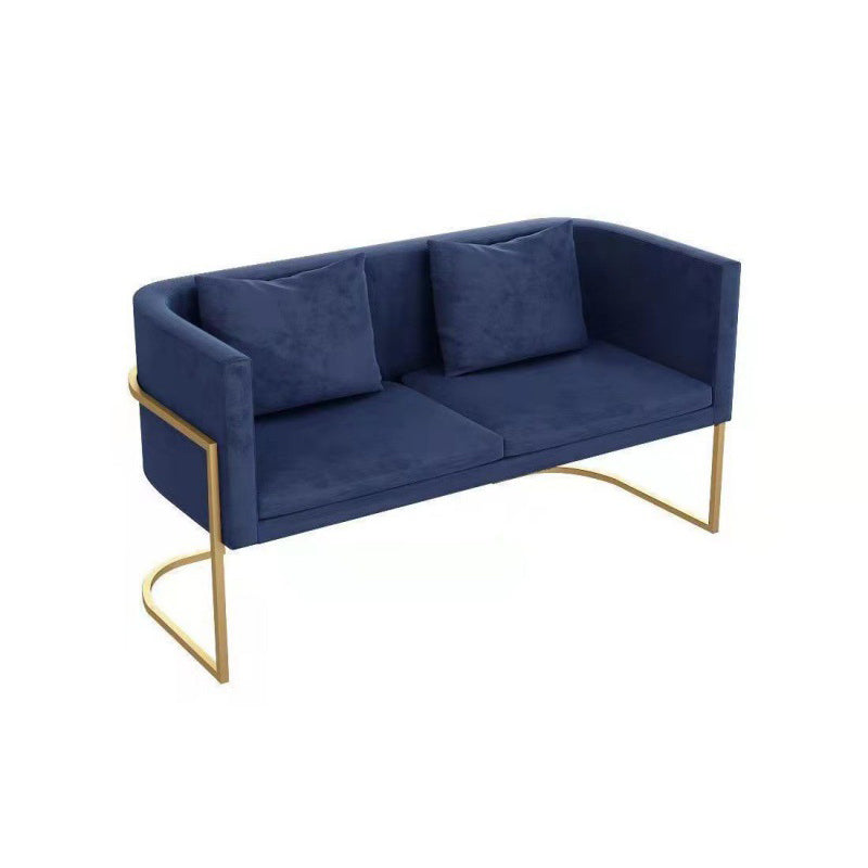 Velvet Gold Modernes Sofa Smoking Arm Loveseat zeitgenössischer Stil