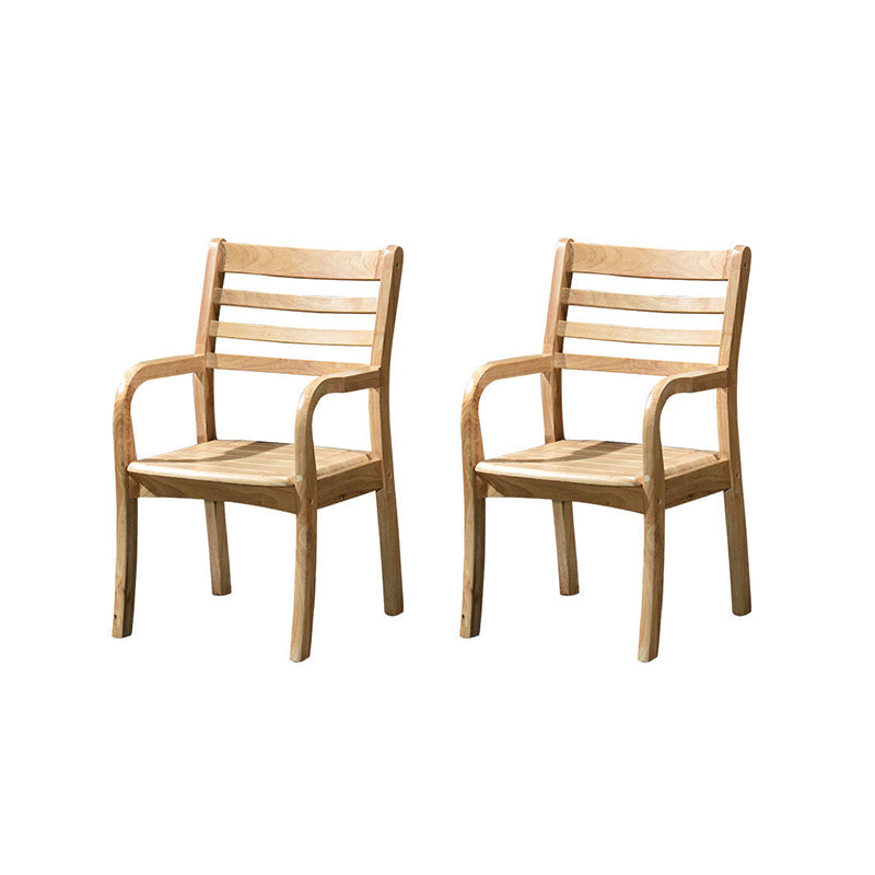 Mid-century Modern Style Rubber Wood Solid Wood Armrest Fixed Back ARM Chair 20"L x 20"W x 35"H Wood 2 Piece Set Clearhalo 'Accent Chairs' 'accent_chairs' 'Chairs & Seating' 'furn' 'furn_accent_chairs' 'Furniture' 'Living Room Furniture' 5708256