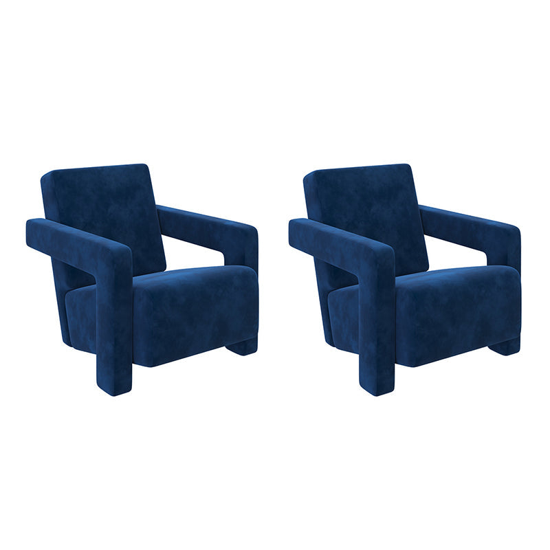 Eigentijds 27.56 "Wide Velvet Fixed Back Sponge Square Arm stoel