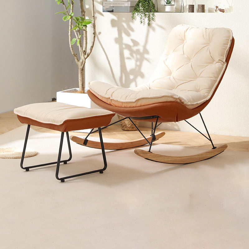 Sedia da rocker ergonomica glam con sedile imbottito a dondolo di sedia accento