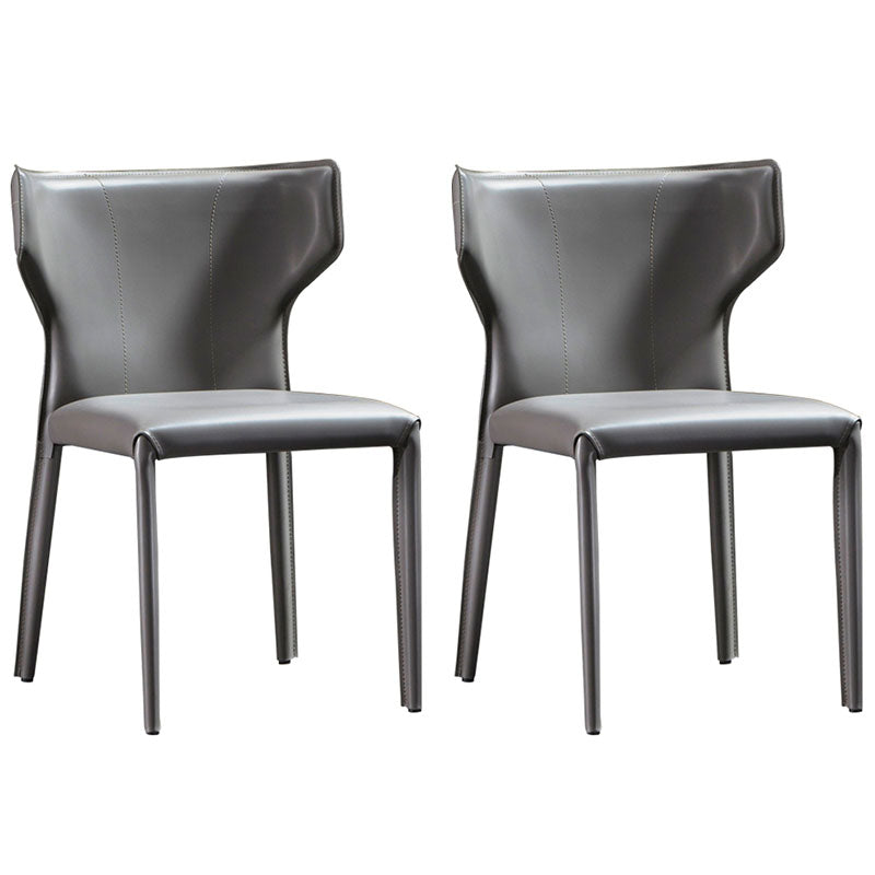 Sedia per sala da pranzo in pelle moderna sedia a braccialessino.