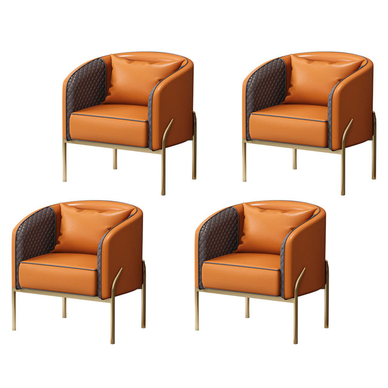 Glam Metal Dining Room Chairs Leather Dining Armless Chair for Restaurant Use Orange 4 Piece Set Clearhalo 'Dining Chairs' 'Dining Tables & Seating' 'dining_chair' 'furn' 'furn_dining_chair' 'Furniture' 'Kitchen & Dining Furniture' 5710015