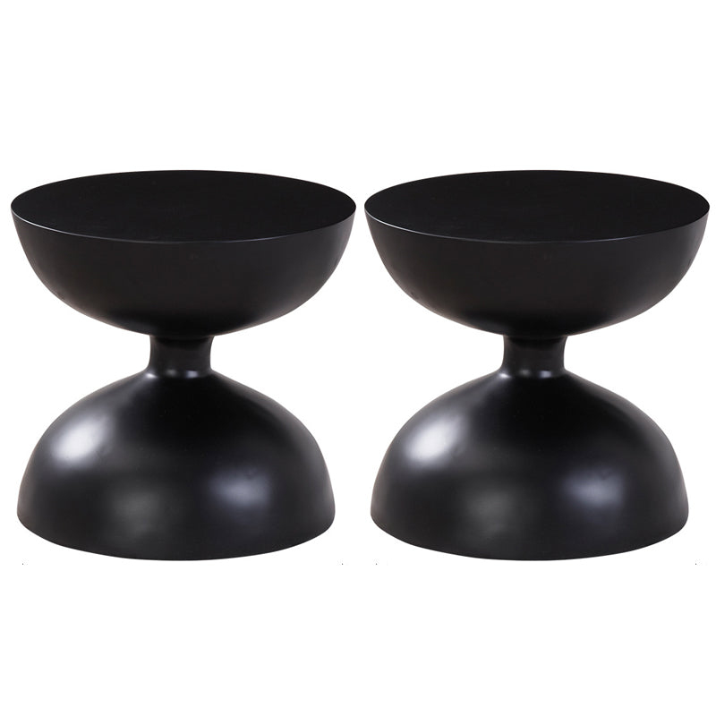 Round Old Solid Wood Table with Pedestal Base Design French Country Style Side Table Gloss Black 2 Clearhalo 'Coffee & Accent Tables' 'End & Side Tables' 'end_side_tables' 'furn' 'furn_end_side_tables' 'Furniture' 'Living Room Furniture' 5713370