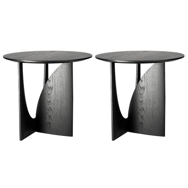 Mesa redonda de madera maciza con diseño de estilo de base abstracta de estilo nórdico