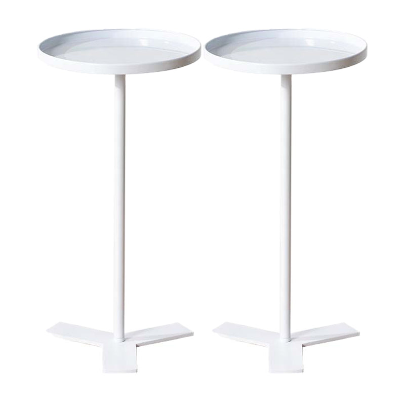 Mid-Century Style Sofa Side Accent Table Metal Pedestal End Table