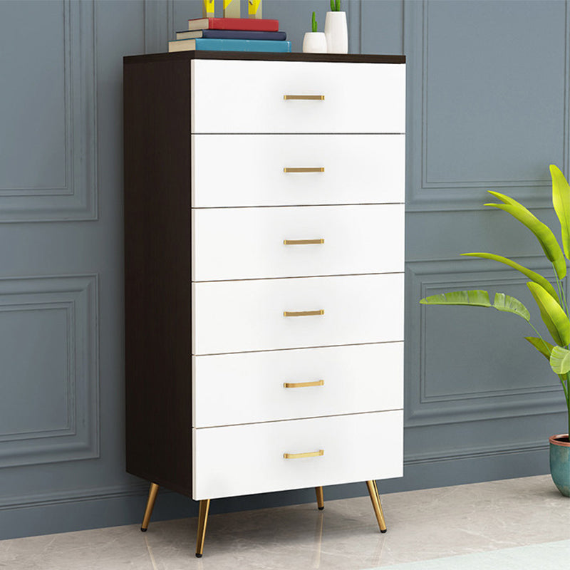 15.75 inch Wide Wood Accent Chest with Drawers Metal Straight Legs