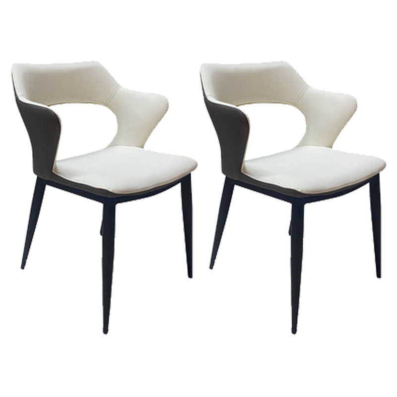 Sedie da cucina in stile contemporaneo braccio da pranzo sedia posteriore aperta con gambe metalliche