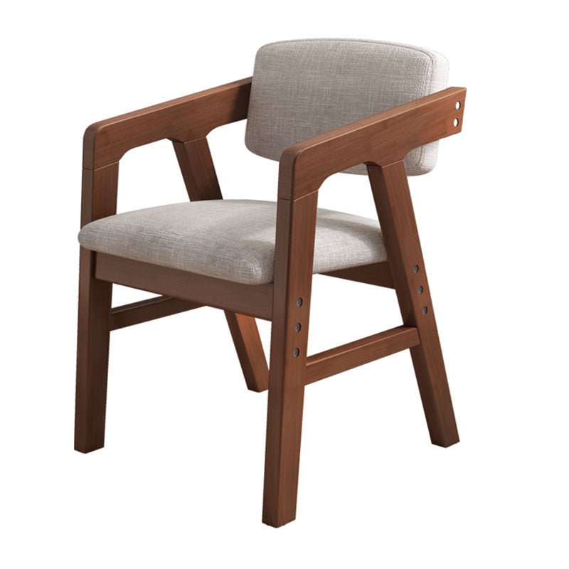 Contemporary Kitchen Chairs Dining Arm Side Chair with Wooden Legs Walnut 1 Piece Clearhalo 'Dining Chairs' 'Dining Tables & Seating' 'dining_chair' 'furn' 'furn_dining_chair' 'Furniture' 'Kitchen & Dining Furniture' 5716757