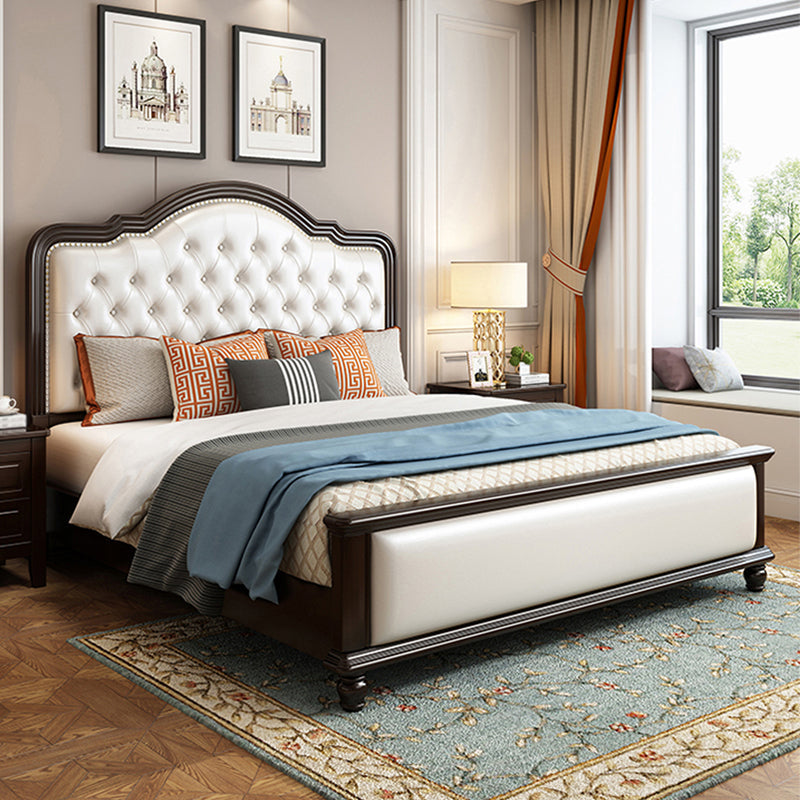 Traditional Standard Bed with Tufted and Camelback Panel Headboard Bed & Mattress Clearhalo 'Bedroom Furniture' 'Beds' 'furn' 'furn_beds' 'Furniture' 5717216