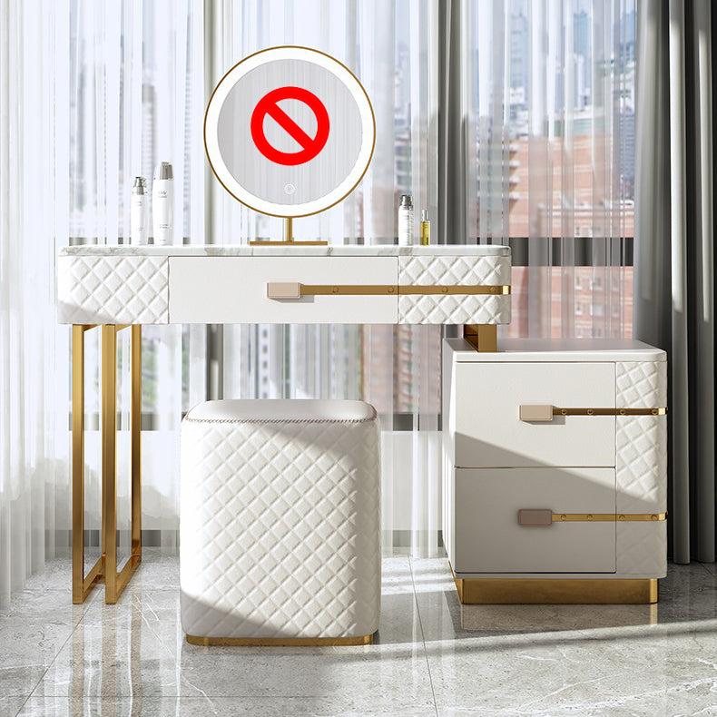 Faux Leder Waschtisch -Schminktisch mit 3 Aufbewahrungsschubladen