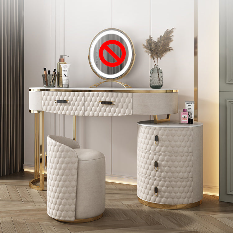 5 cassetti da 29,52 "set di vanità alta con sgabello