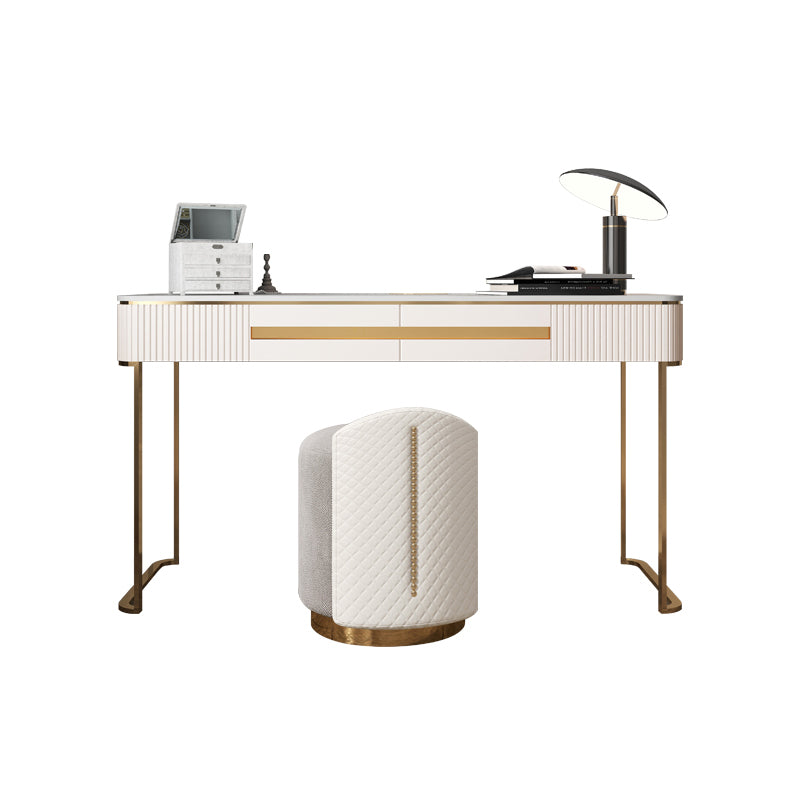 Metall Make -up -Schminktisch luxuriöser Steinhocker Set