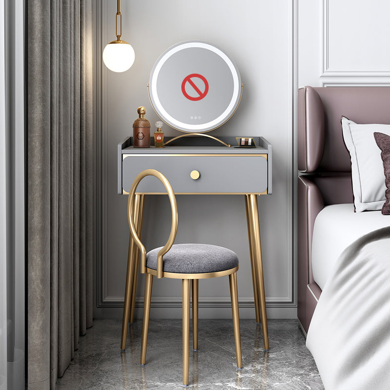 Set di vanità in legno ingegnerizzato con sgabello lussuoso tavolo da toeletta